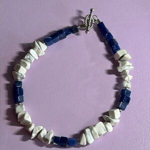 Hand Crafted Sodalite, Howlite & Silver Beads w/ Toggle Clasp